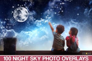 100 night sky overlays