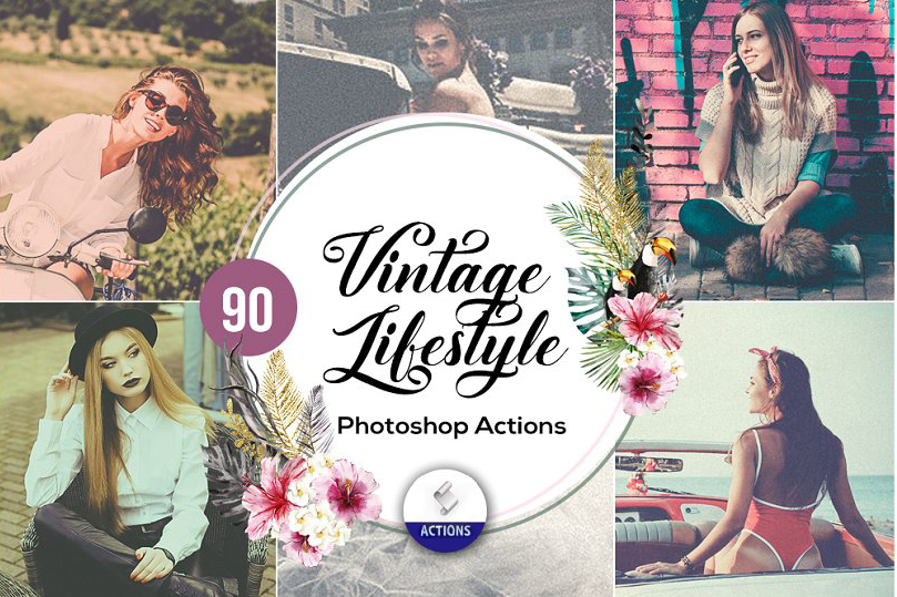 100 Vintage Photoshop MacOs Actions – Màu cổ điển 1 100 vintage photoshop actions