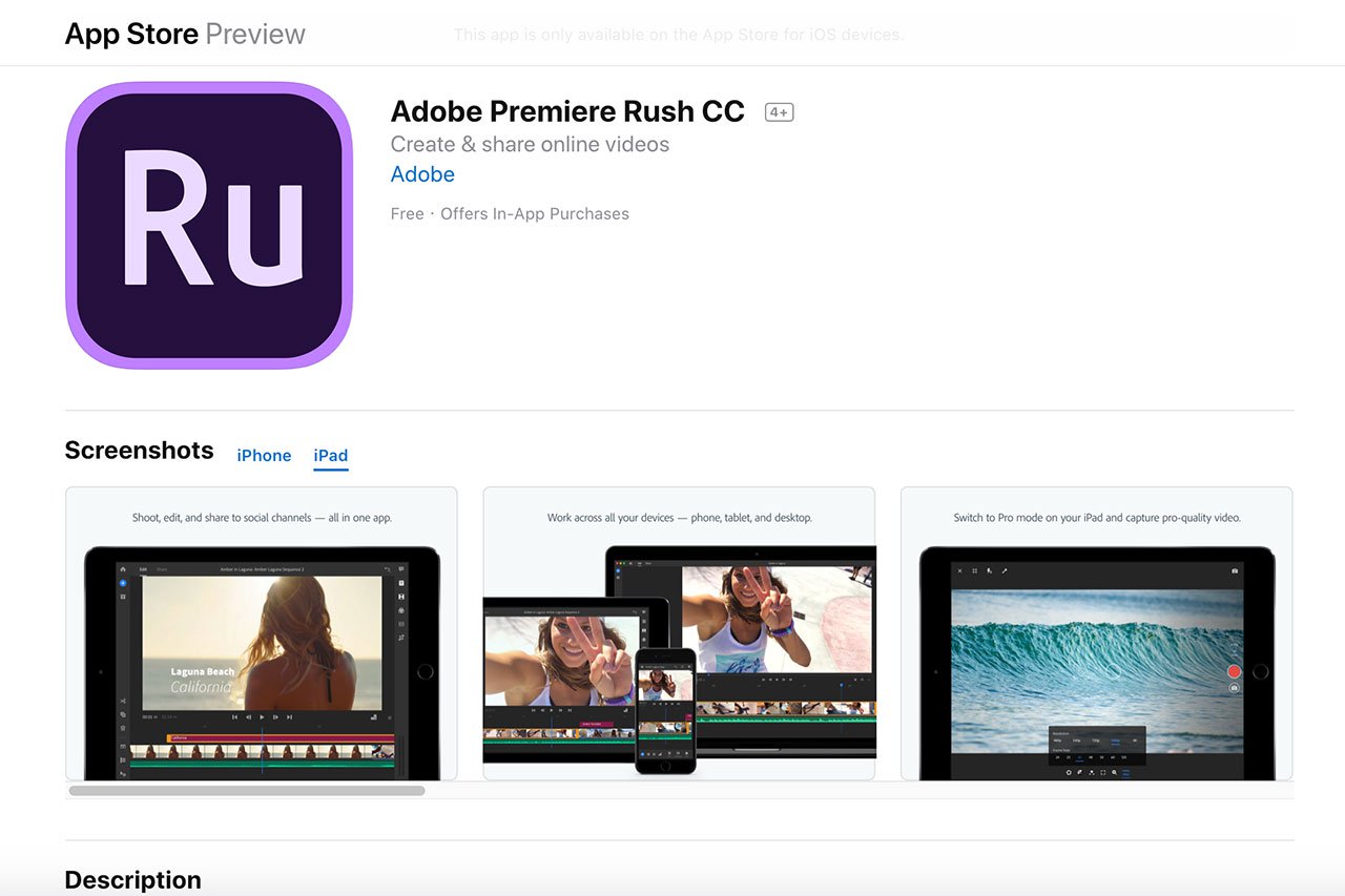 adobe premiere rush cc
