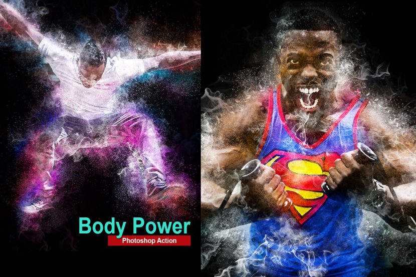 Amazing Body Power Photoshop macOS Action – khói mờ ảo 1 amazing body power photoshop action label 830x553 1