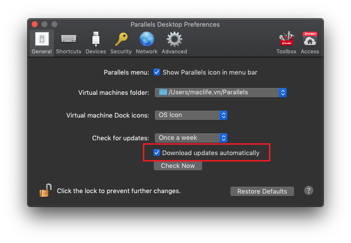 autoupdate parallel desktop 1 1