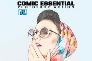 comic essential photoshop action label