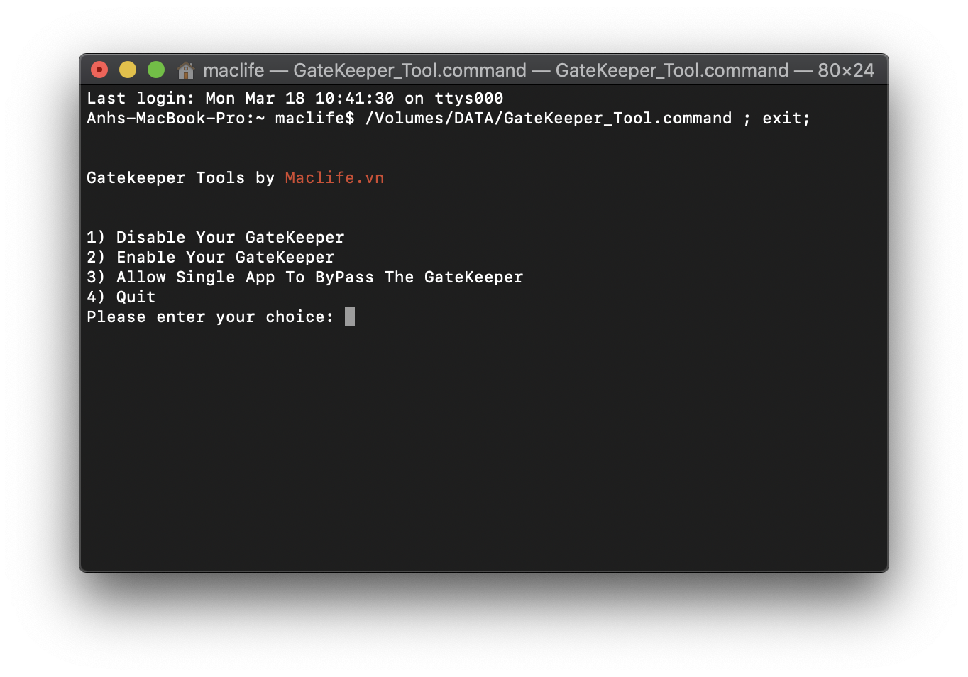 disable gatekeeper maclife