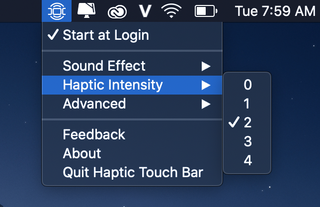 haptic touch bar