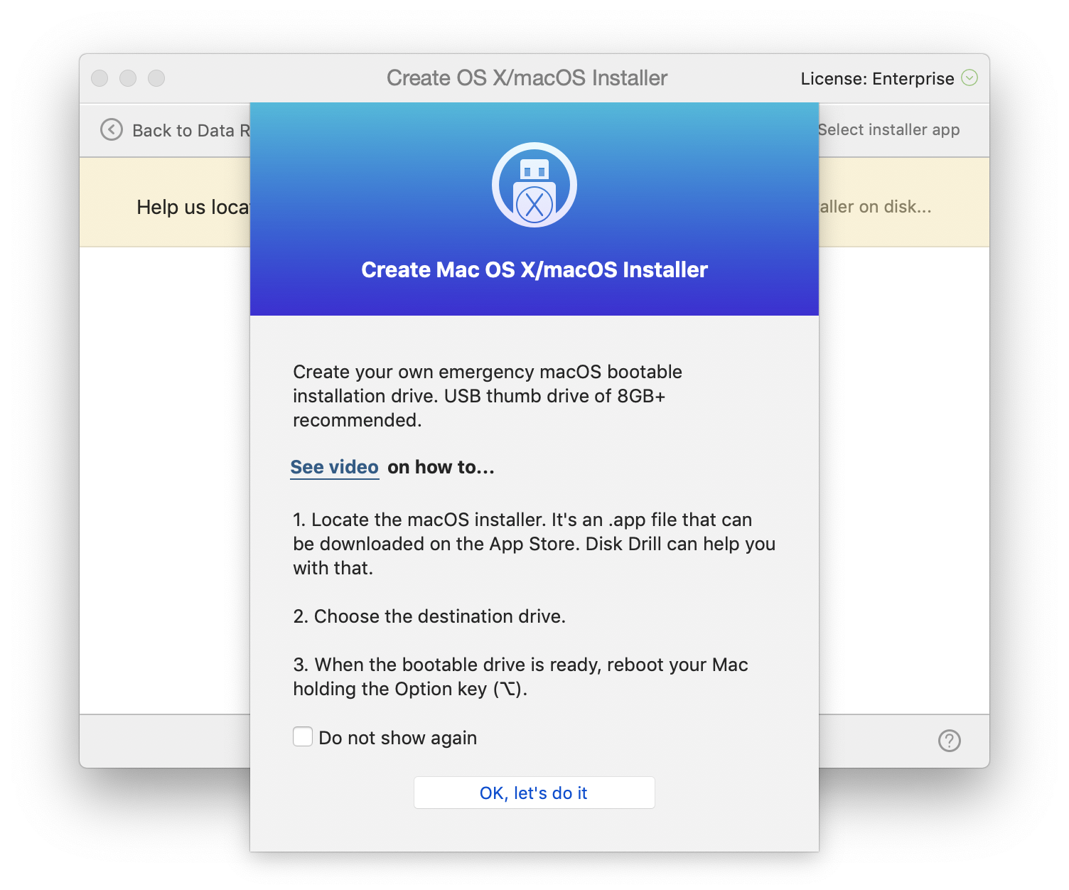 huong dan tao bo cai macos dung disk drill 4 1