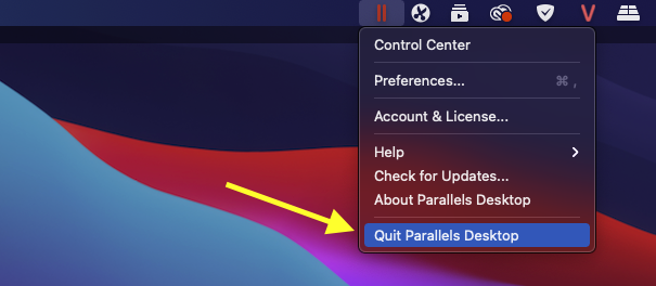 quit_parallels quit parallels