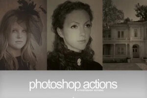 vintage photoshop action label