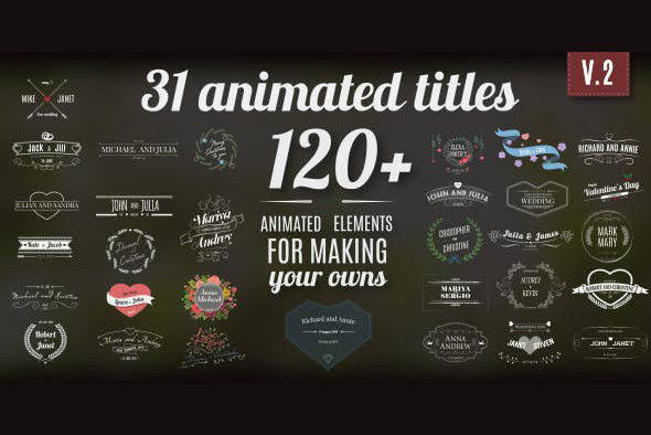 Vintage Romantic Wedding Titles MacOs Pack 2 – 120 mẫu đám cưới 1 vintage romantic wedding titles pack 2 maclife